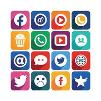 Social Media Icon Set Collection for Websites and Mobile Applications vector