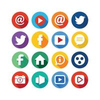Social Media Icon Set Collection for Websites and Mobile Applications vector