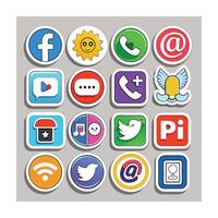 Social Media Icon Set Collection for Websites and Mobile Applications vector