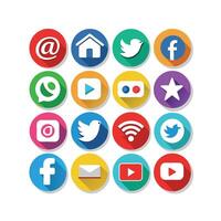 Social Media Icon Set Collection for Websites and Mobile Applications vector