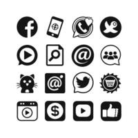 Social Media Icon Set Collection for Websites and Mobile Applications vector