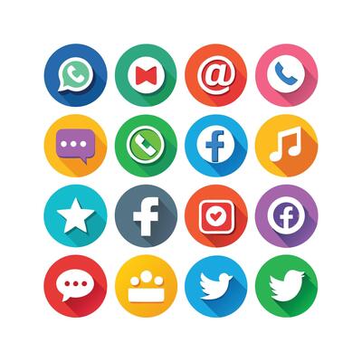 Social Media Icon Set Collection for Websites and Mobile Applications
