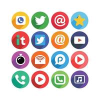 Social Media Icon Set Collection for Websites and Mobile Applications vector