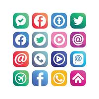 Social Media Icon Set Collection for Websites and Mobile Applications vector