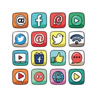 Social Media Icon Set Collection for Websites and Mobile Applications vector