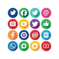 Social Media Icon Set Collection for Websites and Mobile Applications vector