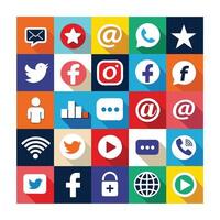 Social Media Icon Set Collection for Websites and Mobile Applications vector