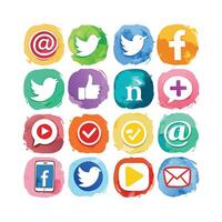 Social Media Icon Set Collection for Websites and Mobile Applications vector