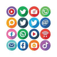 Social Media Icon Set Collection for Websites and Mobile Applications vector