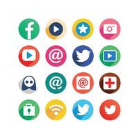 Social Media Icon Set Collection for Websites and Mobile Applications vector