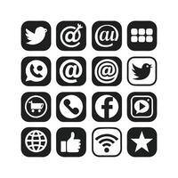Social Media Icon Set Collection for Websites and Mobile Applications vector