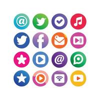 Social Media Icon Set Collection for Websites and Mobile Applications vector