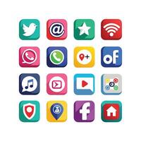 Social Media Icon Set Collection for Websites and Mobile Applications vector