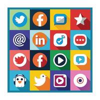 Social Media Icon Set Collection for Websites and Mobile Applications vector