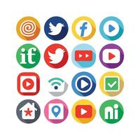 Social Media Icon Set Collection for Websites and Mobile Applications vector