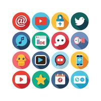 Social Media Icon Set Collection for Websites and Mobile Applications vector