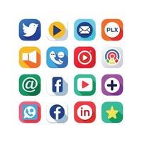 Social Media Icon Set Collection for Websites and Mobile Applications vector