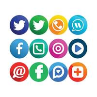 Social Media Icon Set Collection for Websites and Mobile Applications vector