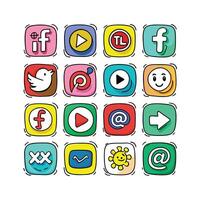 Social Media Icon Set Collection for Websites and Mobile Applications vector