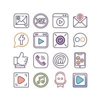 Social Media Icon Set Collection for Websites and Mobile Applications vector