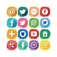 Social Media Icon Set Collection for Websites and Mobile Applications vector