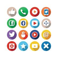 Social Media Icon Set Collection for Websites and Mobile Applications vector