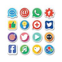 Social Media Icon Set Collection for Websites and Mobile Applications vector