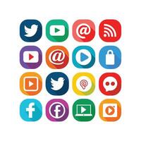 Social Media Icon Set Collection for Websites and Mobile Applications vector