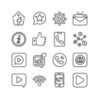 Social Media Icon Set Collection for Websites and Mobile Applications vector
