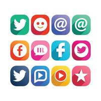 Social Media Icon Set Collection for Websites and Mobile Applications vector