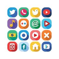 Social Media Icon Set Collection for Websites and Mobile Applications vector