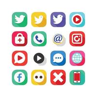 Social Media Icon Set Collection for Websites and Mobile Applications vector