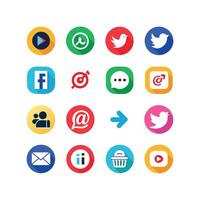 Social Media Icon Set Collection for Websites and Mobile Applications vector