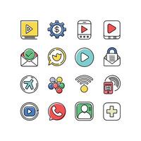 Social Media Icon Set Collection for Websites and Mobile Applications vector