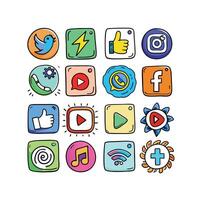 Social Media Icon Set Collection for Websites and Mobile Applications vector