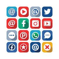 Social Media Icon Set Collection for Websites and Mobile Applications vector