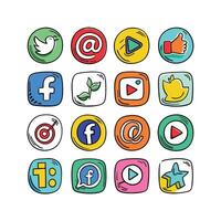 Social Media Icon Set Collection for Websites and Mobile Applications vector