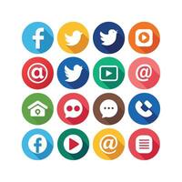 Social Media Icon Set Collection for Websites and Mobile Applications vector