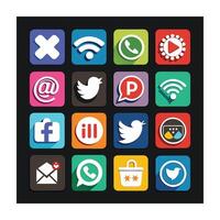 Social Media Icon Set Collection for Websites and Mobile Applications vector