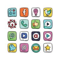 Social Media Icon Set Collection for Websites and Mobile Applications vector