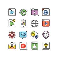 Social Media Icon Set Collection for Websites and Mobile Applications vector
