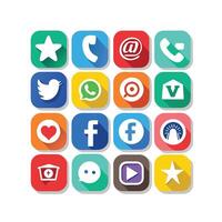 Social Media Icon Set Collection for Websites and Mobile Applications vector