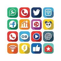 Social Media Icon Set Collection for Websites and Mobile Applications vector