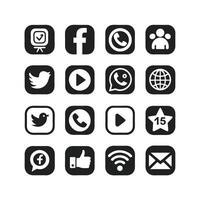 Social Media Icon Set Collection for Websites and Mobile Applications vector