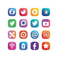 Social Media Icon Set Collection for Websites and Mobile Applications vector