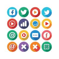 Social Media Icon Set Collection for Websites and Mobile Applications vector