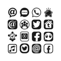 Social Media Icon Set Collection for Websites and Mobile Applications vector