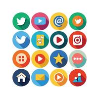 Social Media Icon Set Collection for Websites and Mobile Applications vector