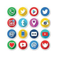 Social Media Icon Set Collection for Websites and Mobile Applications vector