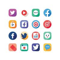 Social Media Icon Set Collection for Websites and Mobile Applications vector
